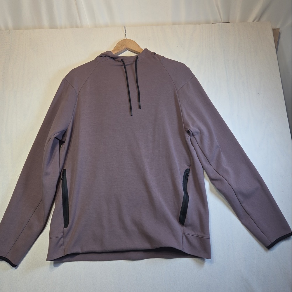 Old Navy Active Men's L Dynamic Fleece Hoodie Dusty Lavender Black Trim